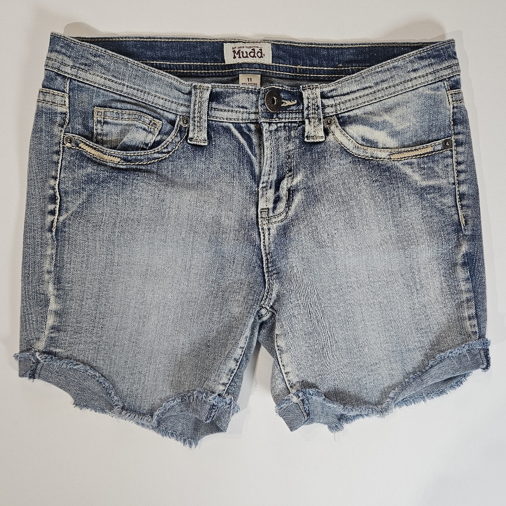 Mudd Jean Shorts Size 11 Cut Off Light Wash Retro Beach Vacation Denim Y2K Jorts
